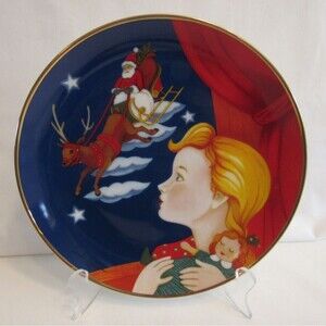 Franklin Mint/American Lung Association Christmas Visit Plate/Seal 1943 COA VTG